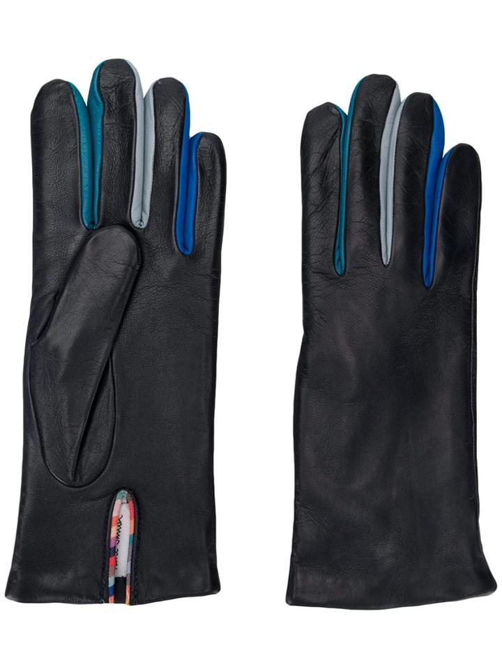 Paul Smith Concertina Swirl-piping Gloves - Blue