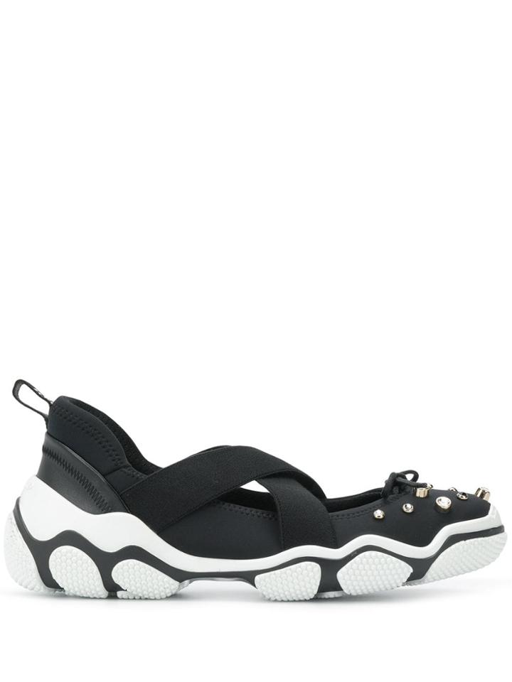 Red Valentino Embellished Slip-on Sneakers - Black