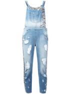 Amen Embellished Denim Jumpsuit - Blue