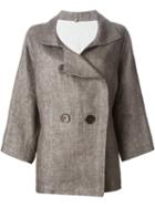 N 8 Double Breasted Jacket, Women's, Size: 42, Brown, Linen/flax