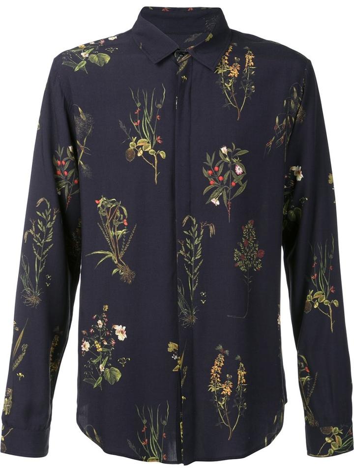 Osklen - Herb Print Shirt - Men - Viscose - M, Black, Viscose