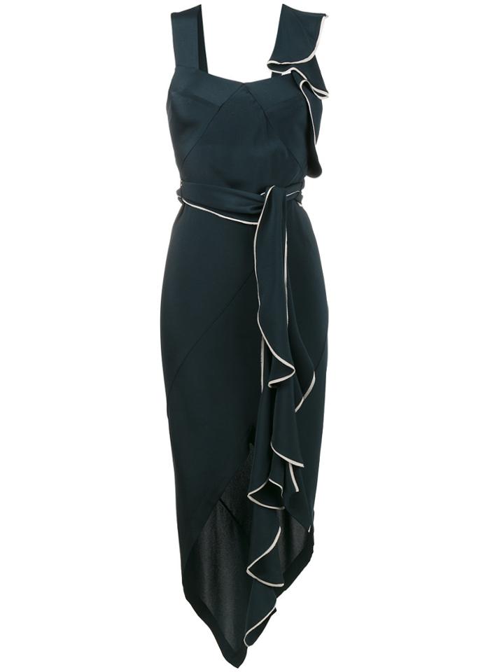 Kitx Asymmetric Draped Cutout Dress - Blue