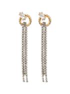 Miu Miu Two-tone Embellished Drop Earrings - Gold