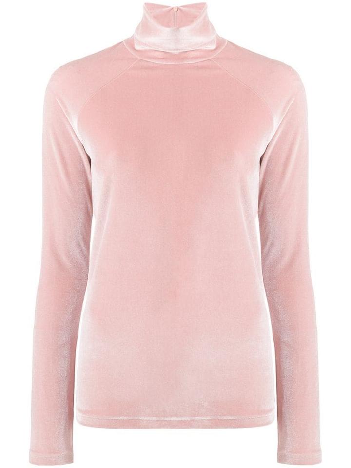 Haider Ackermann Velvet Turtleneck Sweatshirt - Pink