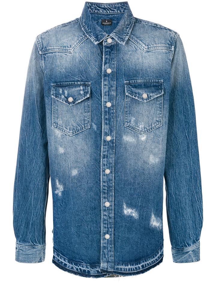 Marcelo Burlon County Of Milan Denim Wing Detail Shirt - Blue