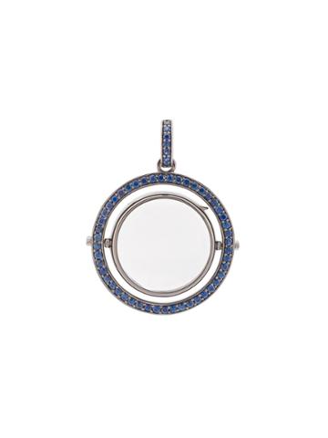 Loquet 14kt Gold Sapphire Revolving Locket Necklace - Blue