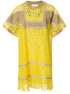 Sacai Floral Lace Dress, Women's, Size: 2, Yellow/orange, Cotton/nylon/rayon