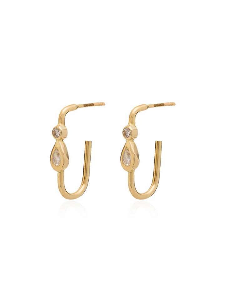 Jacquie Aiche 14kt Gold And Diamond Teardrop Earrings - Yellow Gold
