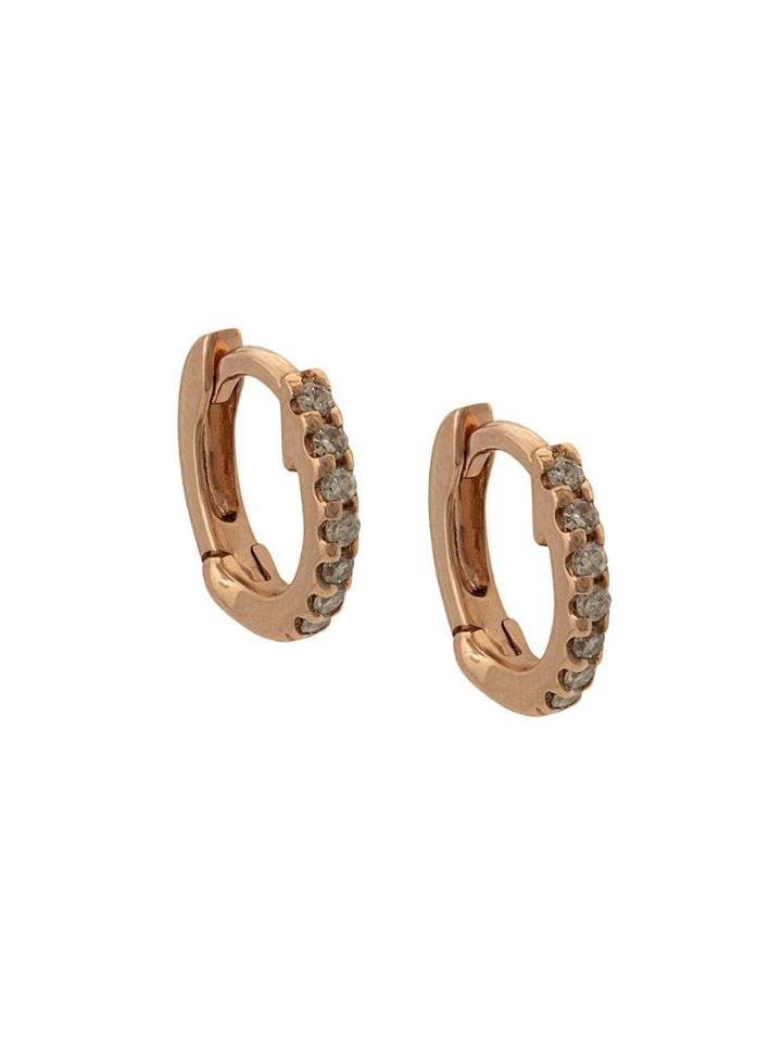 Dana Rebecca 14kt Rose Gold Diamond Mini Huggies