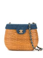 Chanel Pre-owned Denim Basket Chain Shoulder Bag - Brown