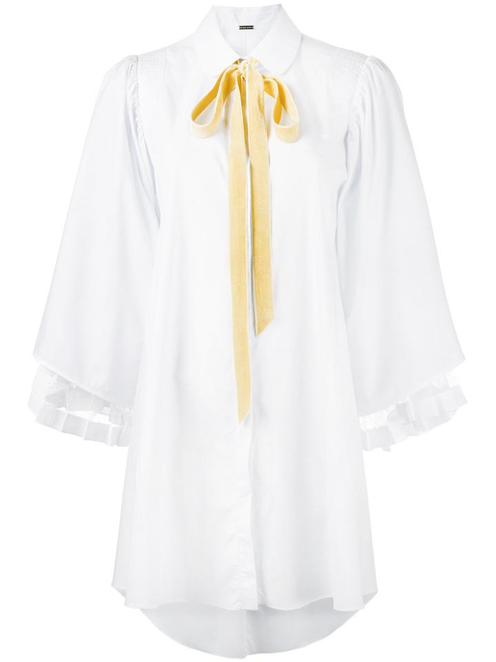 Adam Lippes - Long Sleeve Shirt Dress - Women - Cotton/rayon - 4, Blue, Cotton/rayon