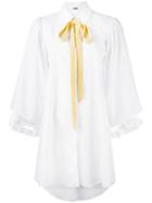 Adam Lippes - Long Sleeve Shirt Dress - Women - Cotton/rayon - 4, Blue, Cotton/rayon