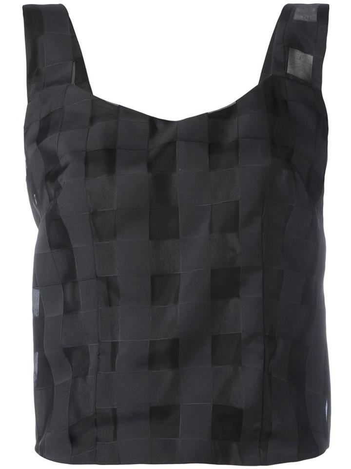 Ultràchic Checked Sleeveless Blouse, Women's, Size: 42, Black, Polyester/acetate/pbt Elite