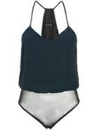 Andrea Marques Thin Straps Bodysuit - Blue