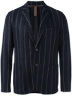 Eleventy Striped Blazer, Men's, Size: 52, Blue, Polyamide/wool