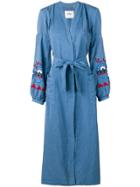 Bazar Deluxe Belted Denim Shirt Dress - Blue
