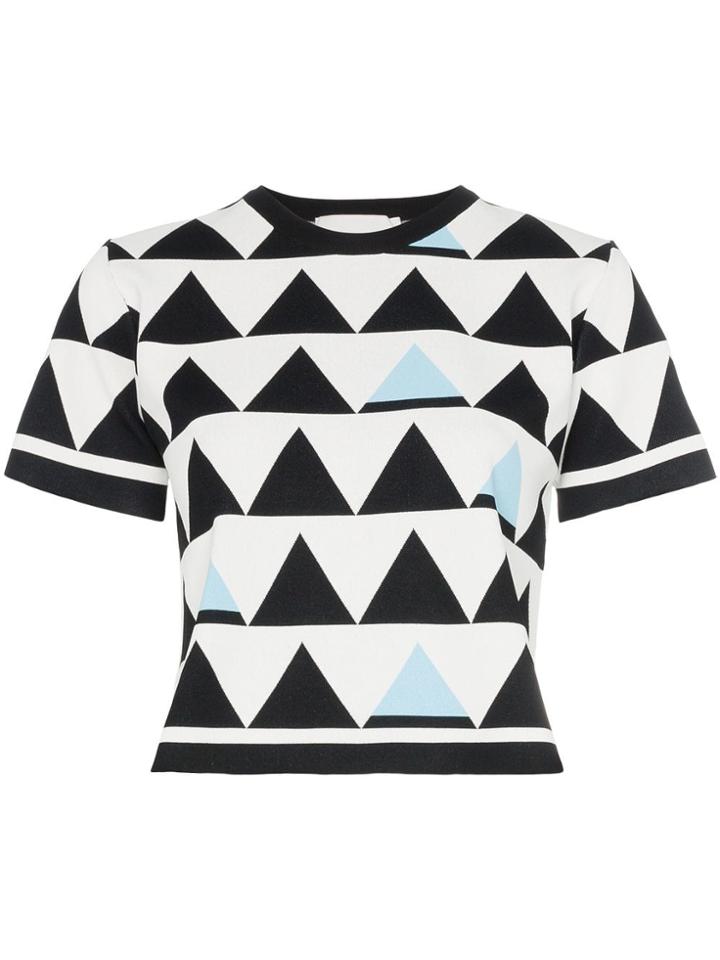 Rudi Gernreich Geometric Print Cropped T-shirt - White