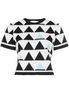 Rudi Gernreich Geometric Print Cropped T-shirt - White
