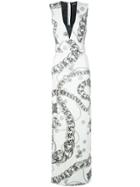 Just Cavalli Chain Reaction Long Dress - White