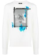 Versus Printed Crew Neck Sweater - White