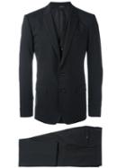 Dolce & Gabbana Embroidered Trim Three-piece Suit, Men's, Size: 48, Blue, Virgin Wool/spandex/elastane/viscose/cupro