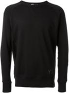 Y-3 Slit Back Sweatshirt, Men's, Size: Large, Black, Cotton/polyamide/polyurethane/viscose