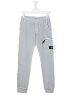 Stone Island Kids Zipped Pocket Sweatpants, Girl's, Size: 14 Yrs, Grey