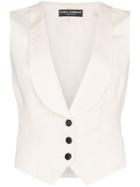 Dolce & Gabbana Shawl Lapel Button-up Waistcoat - White