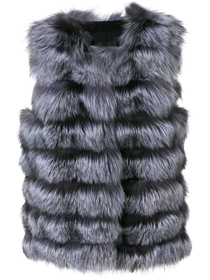 Liska Fur Gilet - Grey