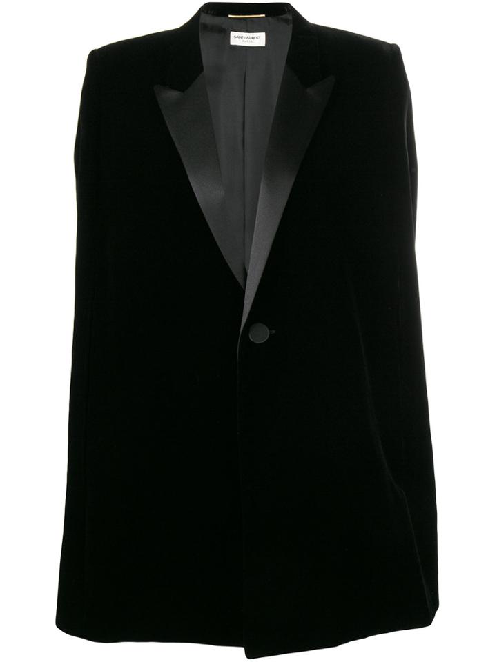 Saint Laurent Blazer Style Cape - Black