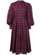 Msgm Printed Checked Dress - Red