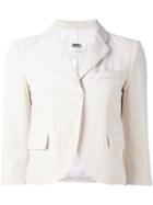 Mm6 Maison Margiela Velvet Cropped Blazer, Women's, Size: 40, White, Cotton/polyester