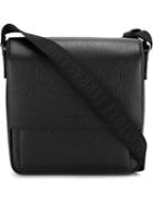 Salvatore Ferragamo Square Shoulder Bag, Men's, Black, Calf Leather
