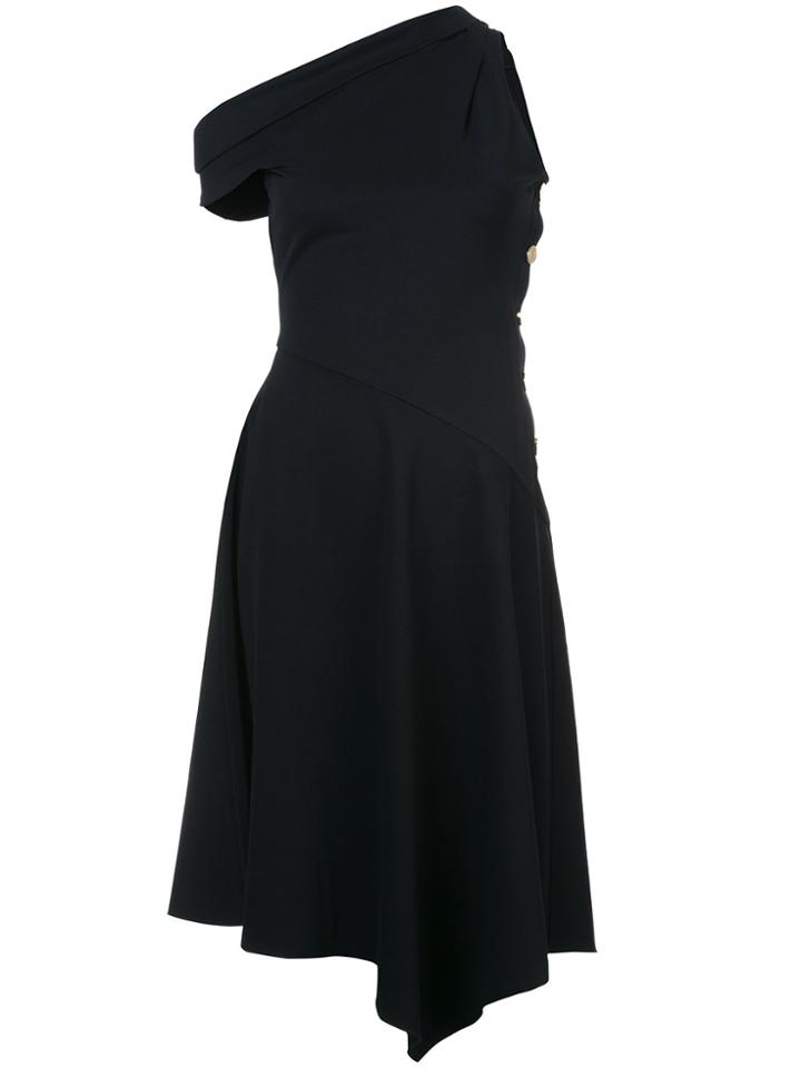 Derek Lam 10 Crosby One Shoulder Midi Dress - Black