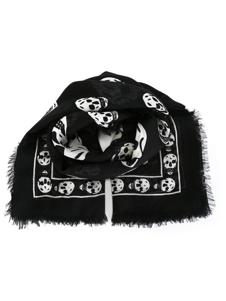 Alexander Mcqueen Skull Scarf, Women's, Black, Silk/modal