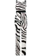 Roberto Cavalli Zebra Print Jumpsuit - White