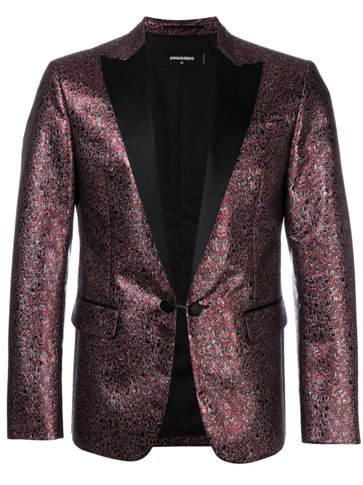 Dsquared2 Metallic Leopard Pattern Blazer