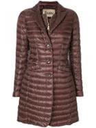 Herno Padded Layered Look Coat - Brown