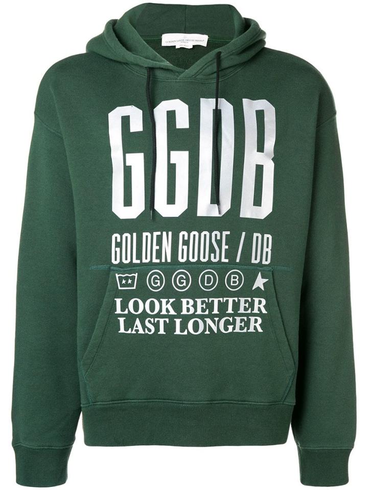 Golden Goose Deluxe Brand Script Printed Hoodie - Green