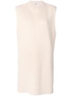 Jil Sander - Knitted Sleeveless Sweater - Women - Silk/cotton/cashmere - M, Nude/neutrals, Silk/cotton/cashmere