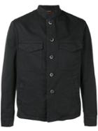 Barena Button-down Jacket, Men's, Size: 48, Black, Cotton/spandex/elastane