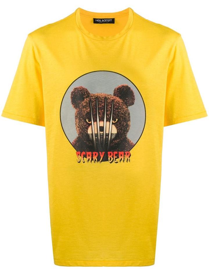 Neil Barrett 'scary Bear' T-shirt - Yellow