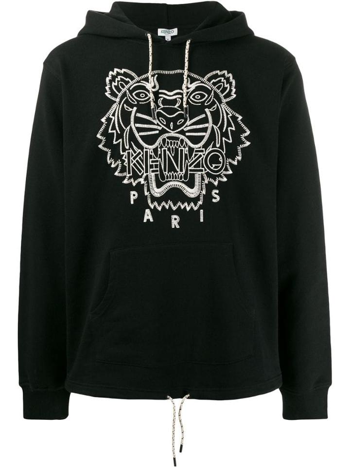 Kenzo Tiger Embroidered Hoodie - Black