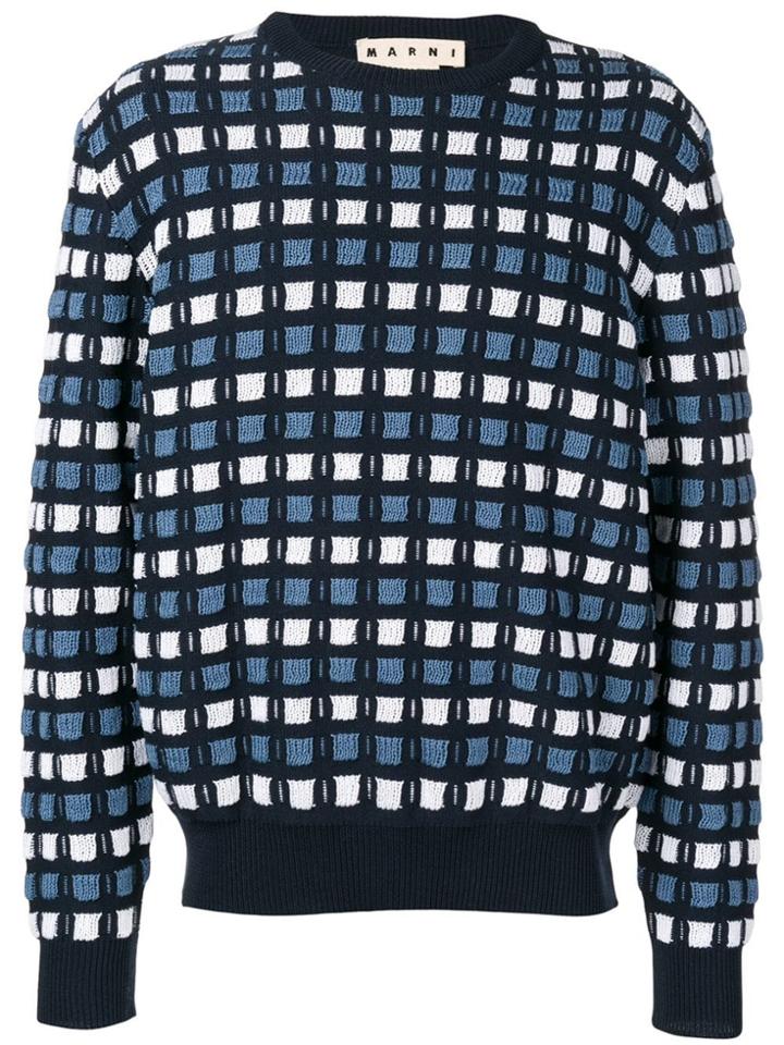 Marni Check Print Jumper - Blue