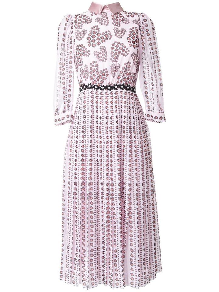 Giamba Floral Print Shirt Dress, Women's, Size: 44, Pink/purple, Silk