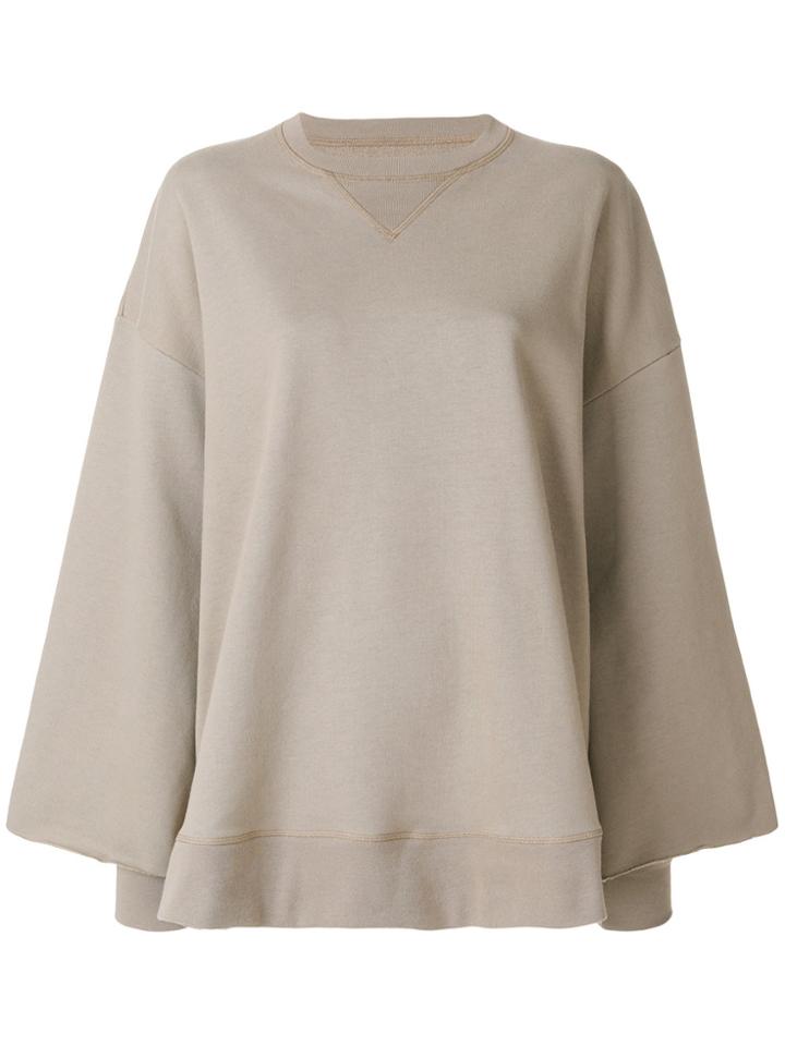 Maison Margiela Oversized Long Sleeve Sweatshirt - Nude & Neutrals