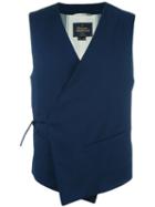 Vivienne Westwood Man Crossover Waistcoat, Men's, Size: 50, Blue, Virgin Wool/cotton/modal/polyester