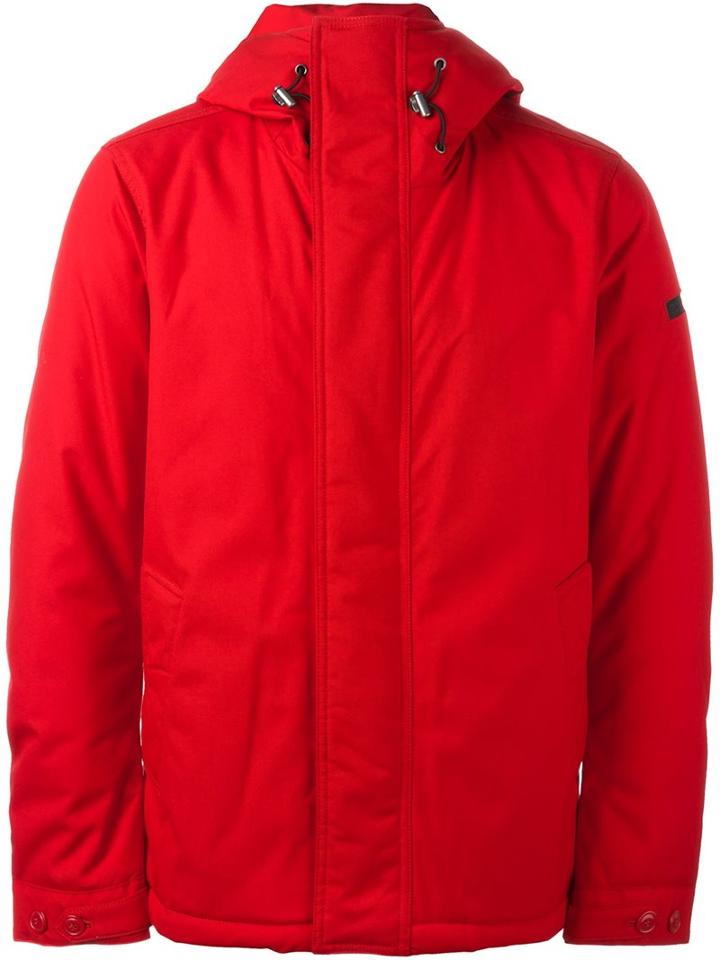 Woolrich Hooded Padded Jacket, Men's, Size: Small, Red, Feather Down/polyamide/polyester/viscose