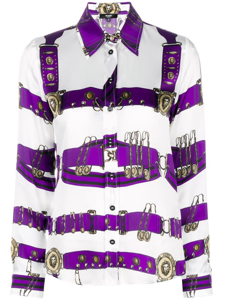 Versus Logo Strap Print Shirt - White