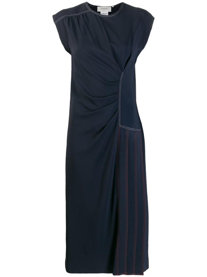 Sportmax Pleated Dress - Blue
